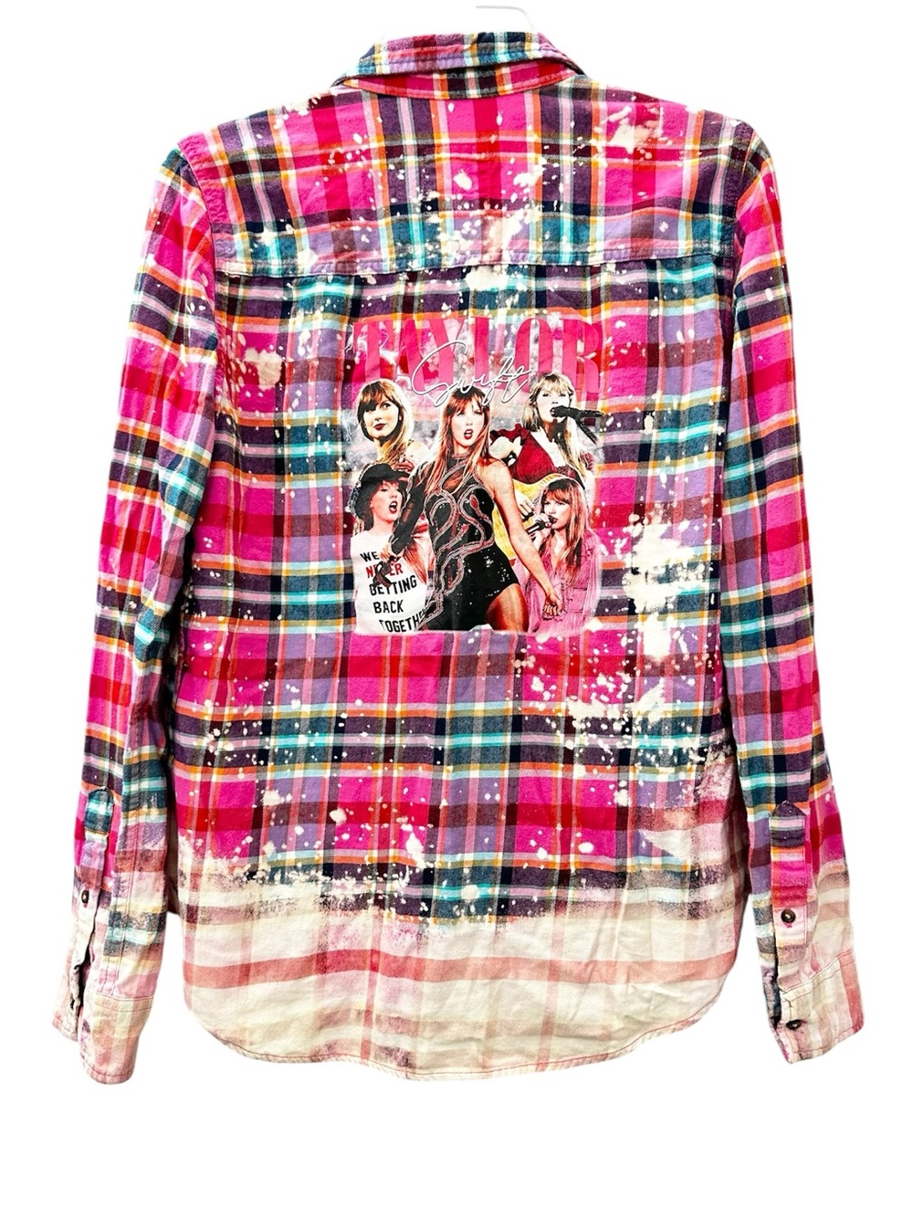 Hollister Taylor Swift Flannel Shirt Upcycled 100% Cotton Women’s Size Medium